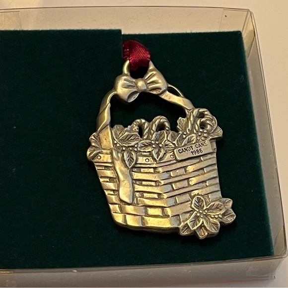 5 Vintage Longaberger Pewter Ornaments from the 80’s in original boxes NOS - Picture 3 of 8